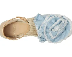 Flourish Denim Espadrille Wedge Sandals