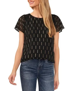 Flutter Sleeve Crew Neck Top