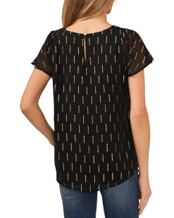 Flutter Sleeve Crew Neck Top