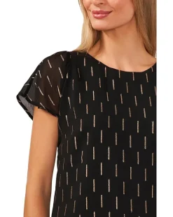 Flutter Sleeve Crew Neck Top