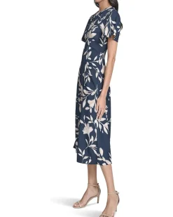 Flutter Sleeve Floral Midi