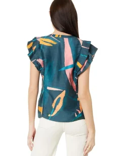 Flutter Sleeve Pintuck Top