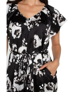 Flutter Sleeve Raglan Woven Dress