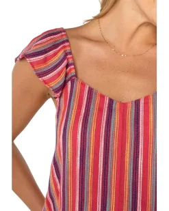 Flutter Sleeve Woven Top With Ties