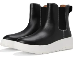 F-Mode Contrast-Stitch Flatform Chelsea Boots
