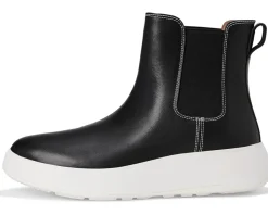 F-Mode Contrast-Stitch Flatform Chelsea Boots