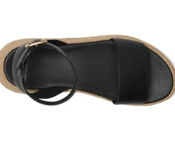 F-Mode Espadrille Leather Flatform A/Strap Sandals