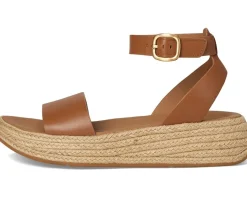 F-Mode Espadrille Leather Flatform A/Strap Sandals