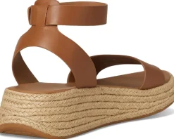 F-Mode Espadrille Leather Flatform A/Strap Sandals