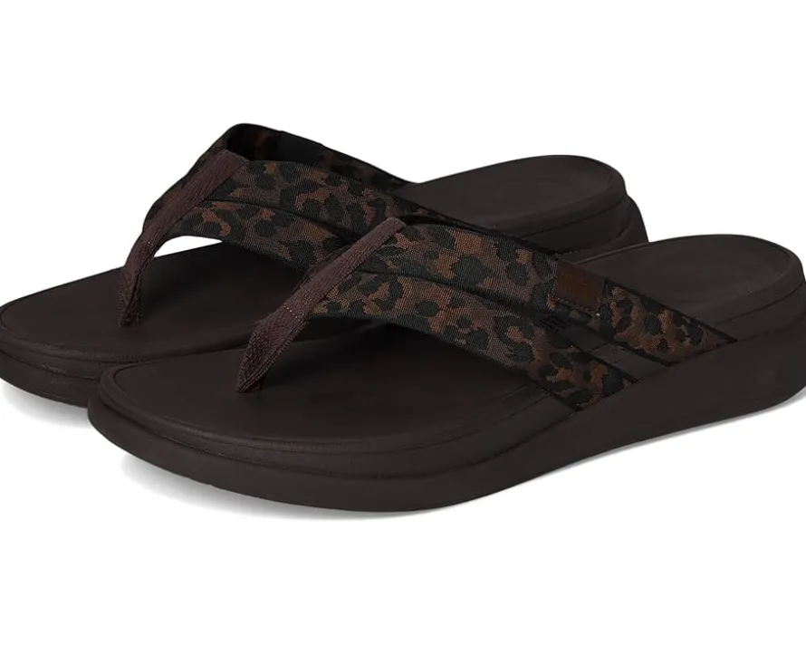 F-mode Go Leopard Webbing Strappy Flip-flops