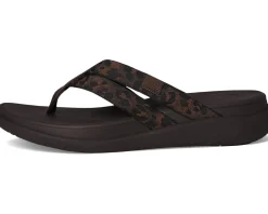F-mode Go Leopard Webbing Strappy Flip-flops