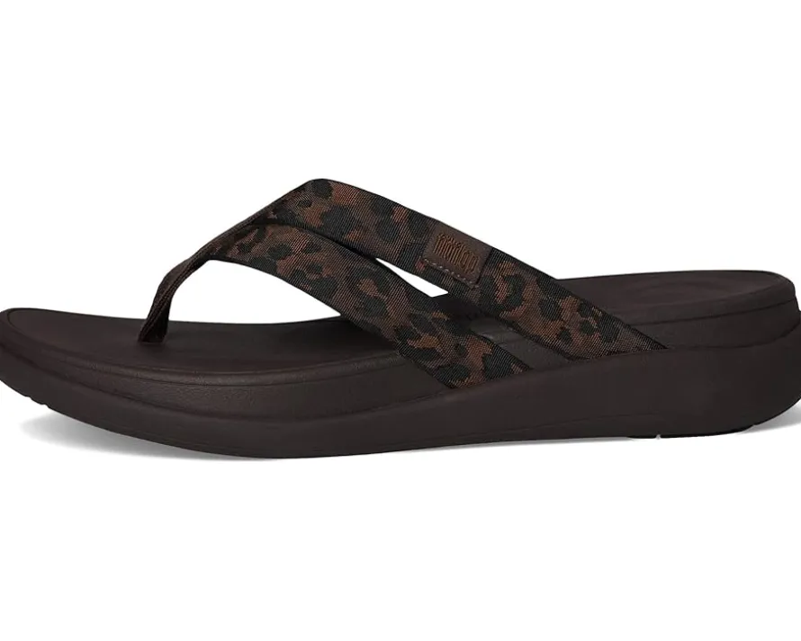F-mode Go Leopard Webbing Strappy Flip-flops