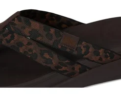F-mode Go Leopard Webbing Strappy Flip-flops