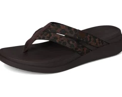 F-mode Go Leopard Webbing Strappy Flip-flops