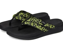 F-mode Go Leopard Webbing Strappy Flip-flops