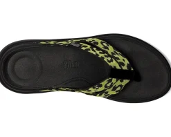 F-mode Go Leopard Webbing Strappy Flip-flops