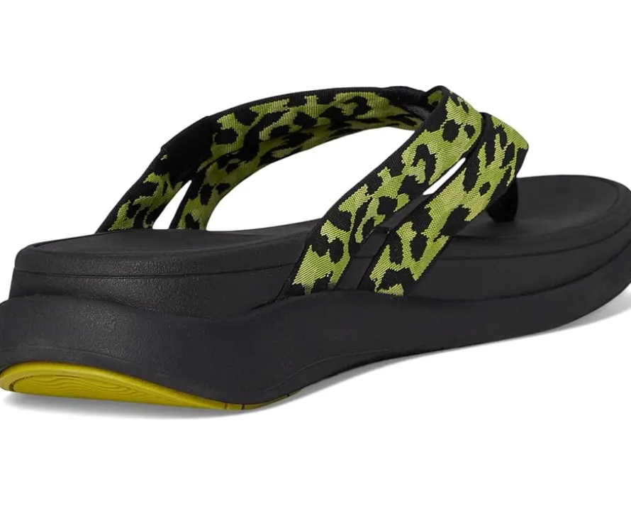 F-mode Go Leopard Webbing Strappy Flip-flops