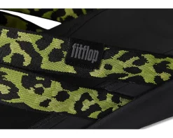 F-mode Go Leopard Webbing Strappy Flip-flops