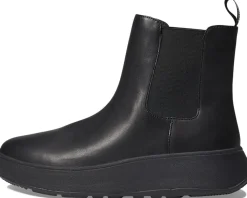 F-Mode Leather Flatform Chelsea Boots