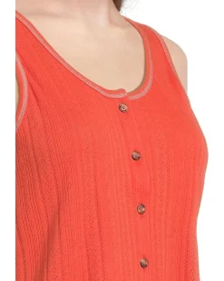 Foothill Pointelle Button Tank