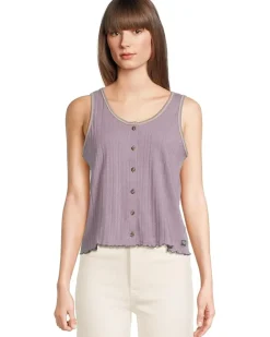 Foothill Pointelle Button Tank