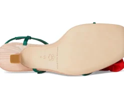 Frank Flower Applique Heeled Sandals