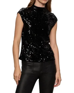 Funnel Neck Sequin Top
