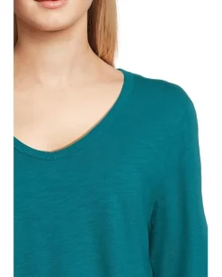 Garment Dye Tees - Long Sleeve V-Neck Knit Top