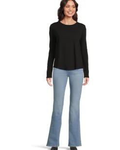 Garment Dye Tees - Long Sleeve Round Neck Tee with Rib Sleeve and Back Gusset