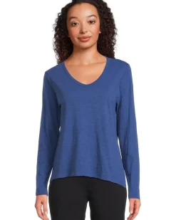 Garment Dye Tees - Long Sleeve V-Neck Knit Top