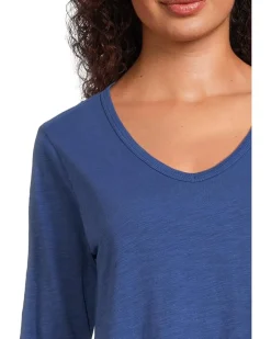 Garment Dye Tees - Long Sleeve V-Neck Knit Top