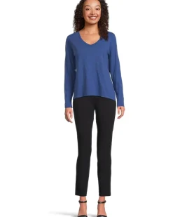 Garment Dye Tees - Long Sleeve V-Neck Knit Top