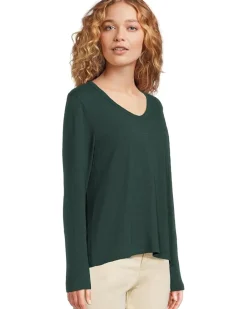 Garment Dye Tees - Long Sleeve V-Neck Knit Top