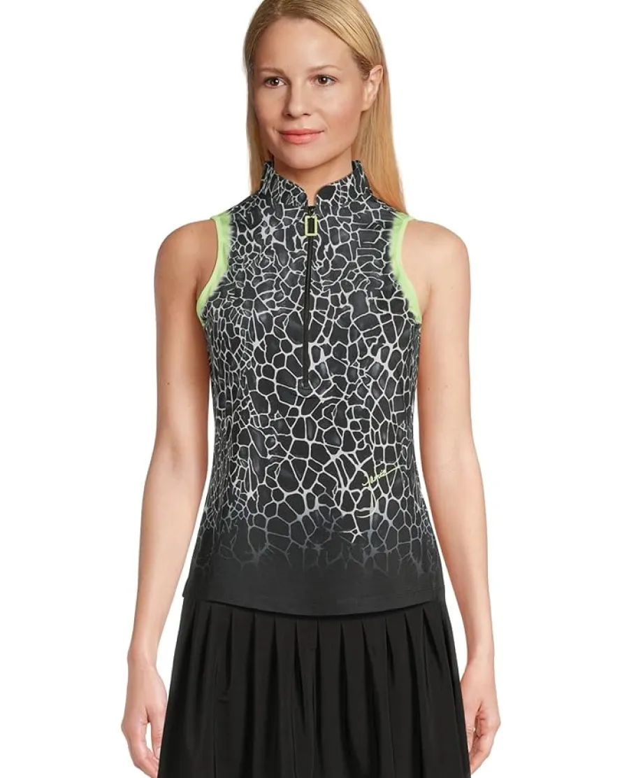 Gator Print Sleeveless Polo