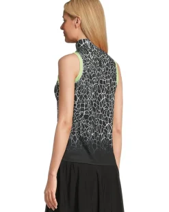 Gator Print Sleeveless Polo