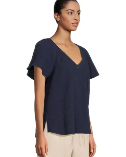 Gauze Flutter Sleeve Top