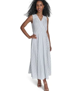 Gauze Striped Faux Wrap