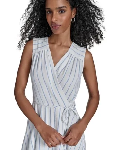 Gauze Striped Faux Wrap