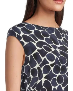 Geo Pebble Side Ruche Dress