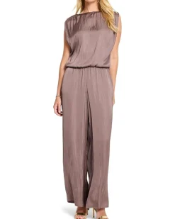 Glossy Sheen Ruched Shoulder Woven Top