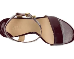 Gwen Crinkle Patent Leather Sandals