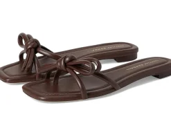 Hadley Leather Bow Flat Sandals
