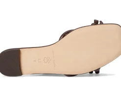 Hadley Leather Bow Flat Sandals