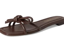 Hadley Leather Bow Flat Sandals