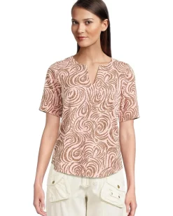 Half Sleeve Split Neck Tee