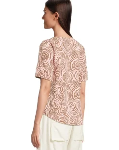 Half Sleeve Split Neck Tee