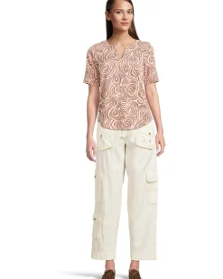 Half Sleeve Split Neck Tee