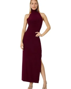 Halter Turtle Side Slit Gown