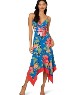 Handkerchief Floral Midi Dress
