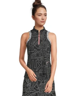 Hieroglyphics Print Sleeveless Top